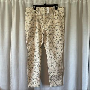 NWT - LOFT Cream Floral Jeans